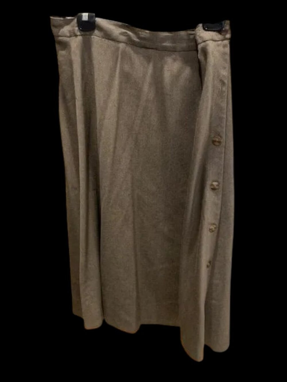Vintage Liz Claiborne full Skirt w/ side button accent- brown - Picture 2 of 2
